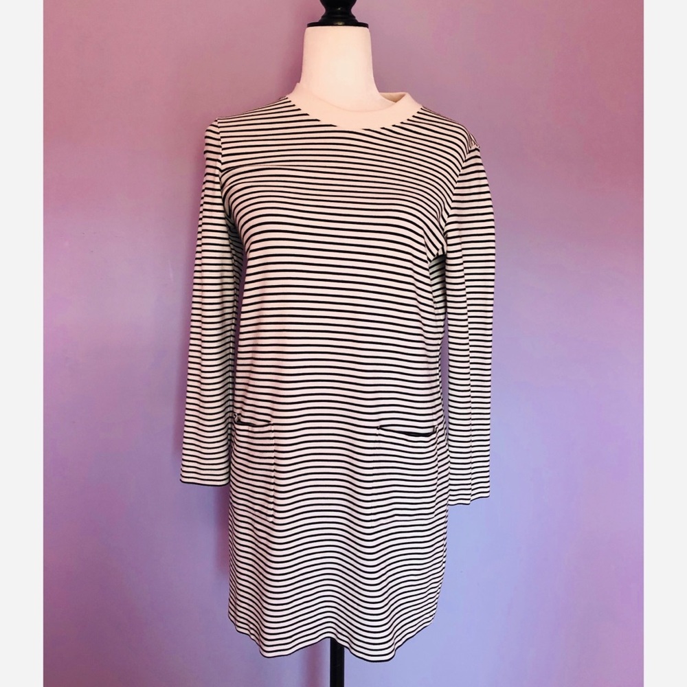 Club Monaco black and white striped shift dress